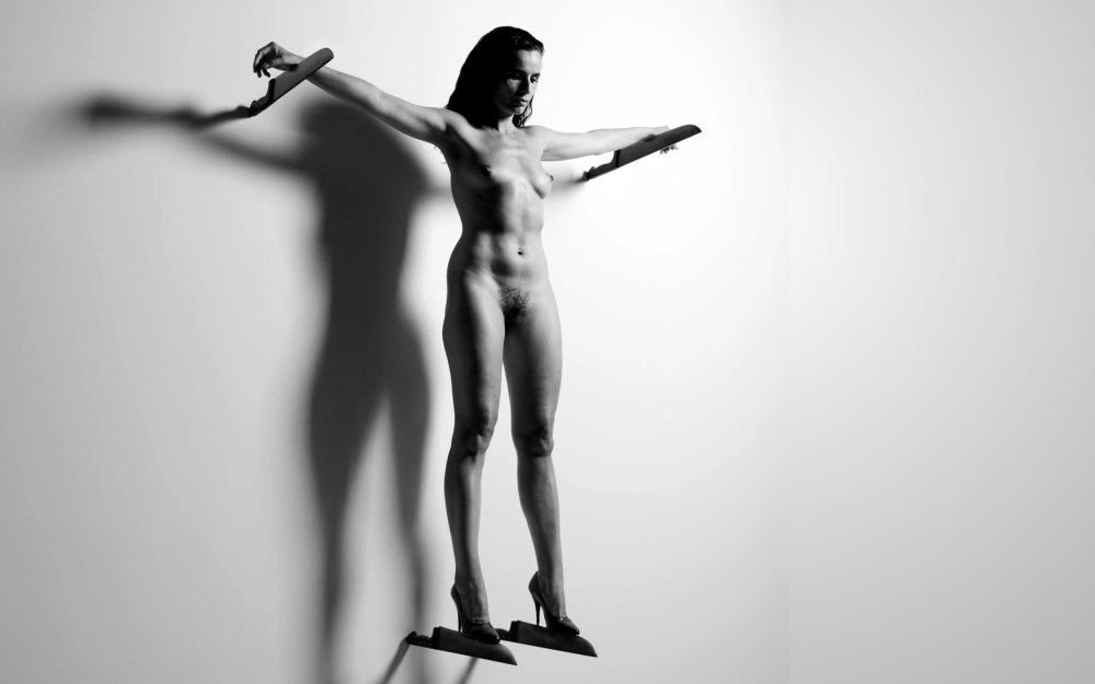 Erotic photo shoot standing