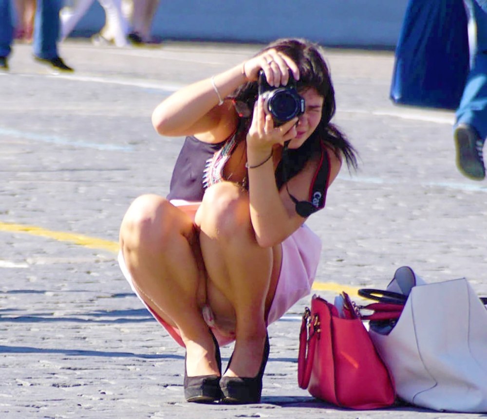 Girls without panties in public places