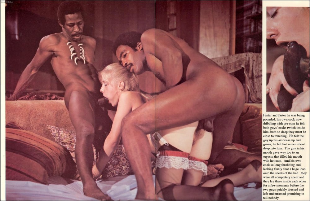 Retro porn movie with a black man