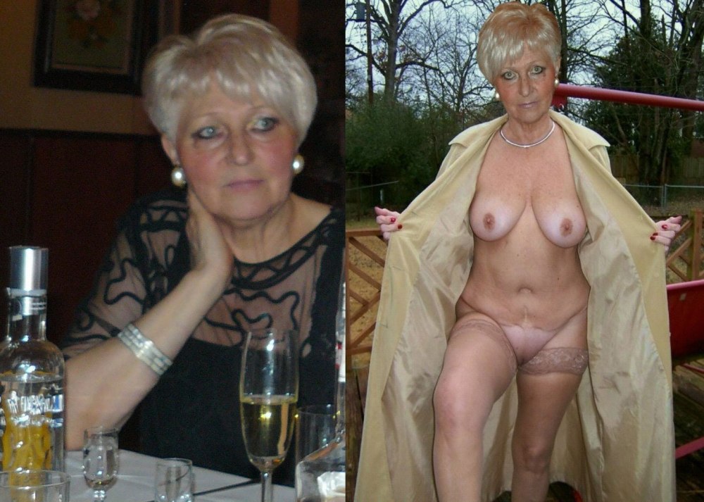 Naked mature in clothes and without