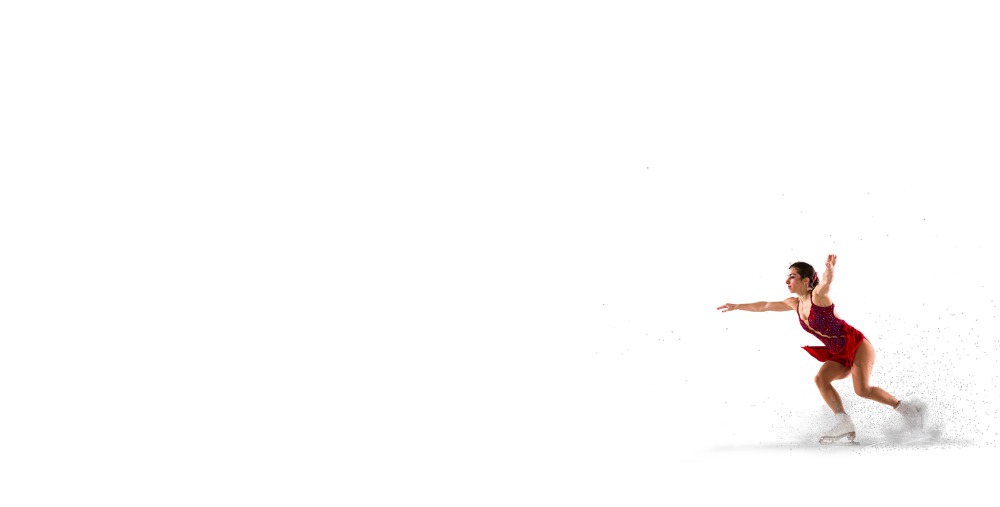 Figure skating on a white background