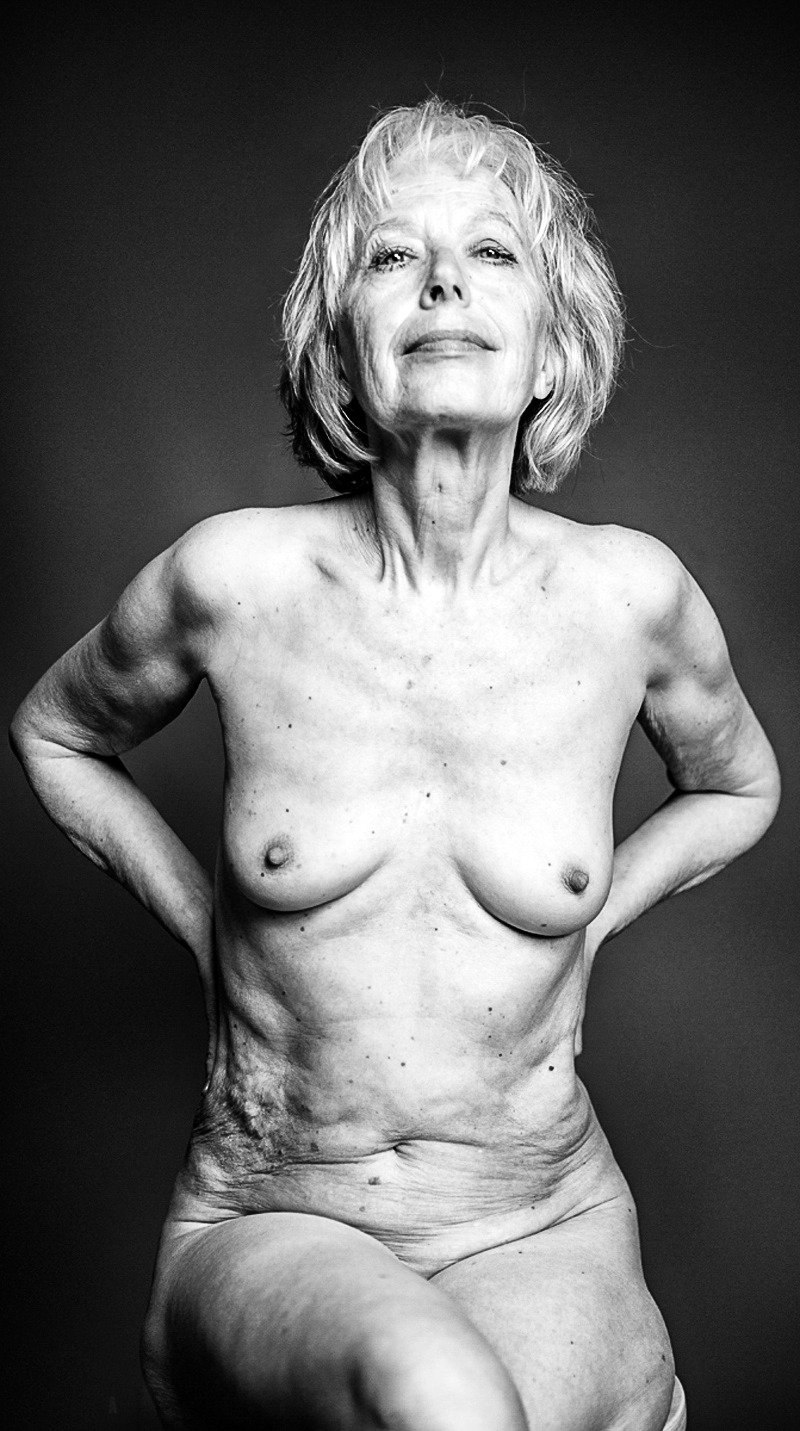 Naked elderly old women