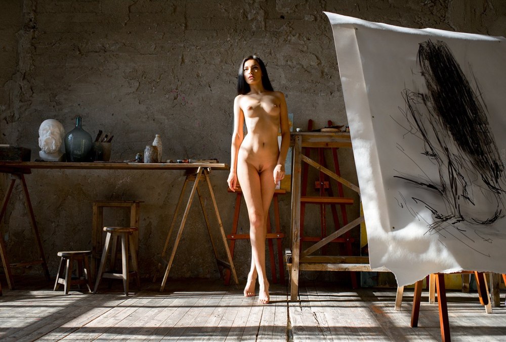 Nude in the artist's workshop