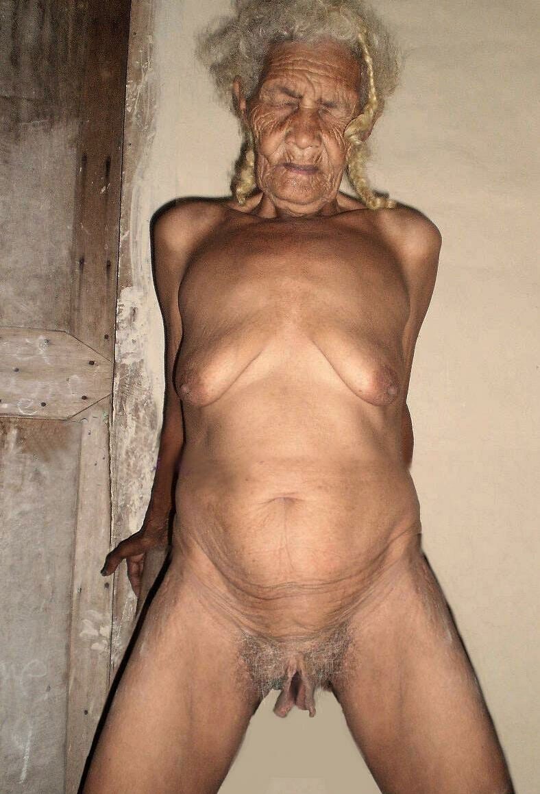 Hairy thin old women